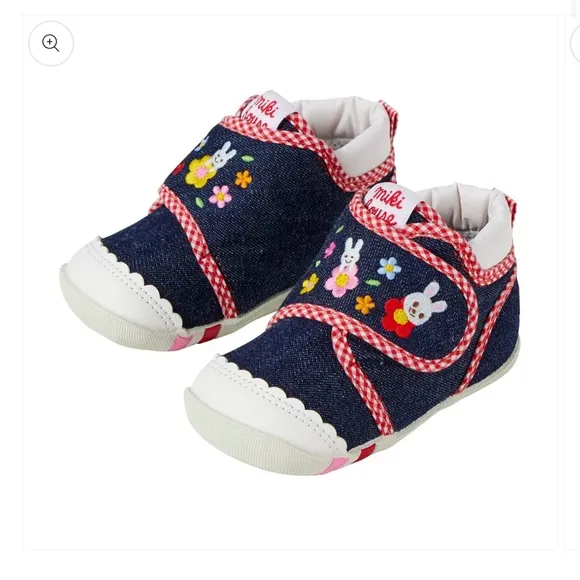 MIKI HOUSE - Usako’s Flower Garden First Walker Shoes - size 12.5 or US 5.5