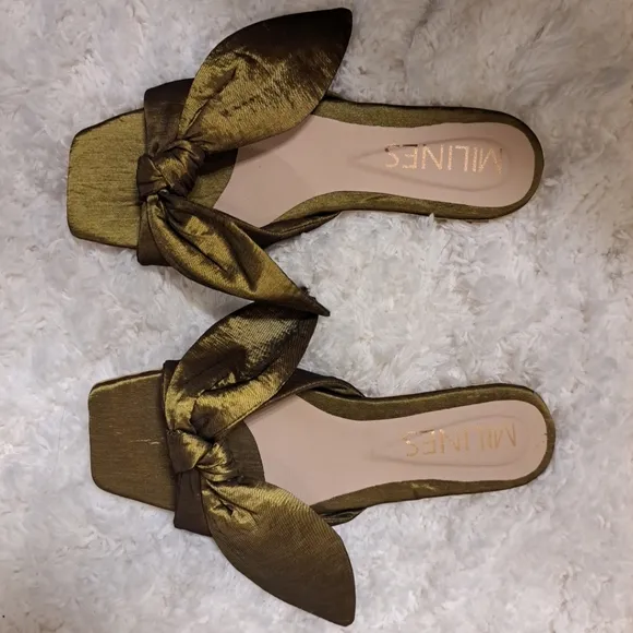 Milines Slip On Shoes Olive Green Size 36 Excellent Likenew Condition