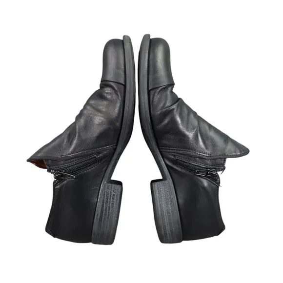 Miz Mooz Shoes Womens 6 Loafer Bootie Slip On Leather Lilith Black Boho Classic