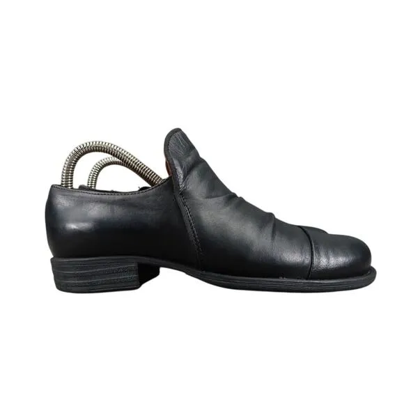Miz Mooz Shoes Womens 6 Loafer Bootie Slip On Leather Lilith Black Boho Classic