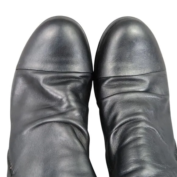 Miz Mooz Shoes Womens 6 Loafer Bootie Slip On Leather Lilith Black Boho Classic