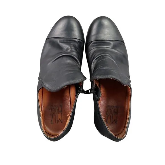 Miz Mooz Shoes Womens 6 Loafer Bootie Slip On Leather Lilith Black Boho Classic