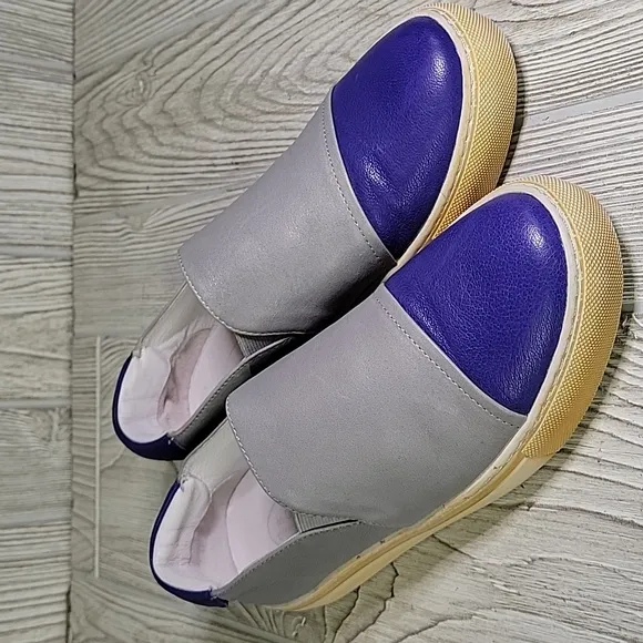 Move by Chocolat Blu Noor Grey Slip On Leather Shoes Womens Size 38 US 7.5-8