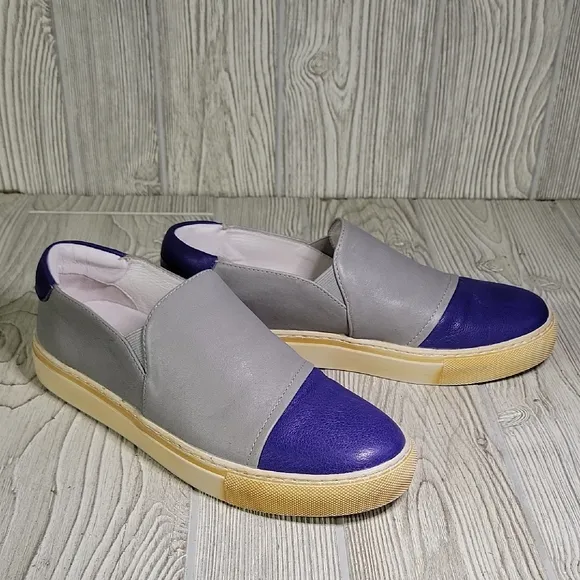 Move by Chocolat Blu Noor Grey Slip On Leather Shoes Womens Size 38 US 7.5-8