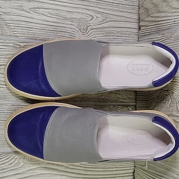 Move by Chocolat Blu Noor Grey Slip On Leather Shoes Womens Size 38 US 7.5-8