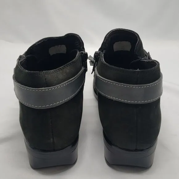 NAOT Meltemi Black Suede Fringe Ankle Booties Size 8