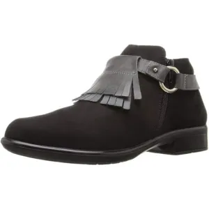 NAOT Meltemi Black Suede Fringe Ankle Booties Size 8