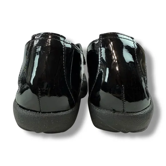 Naot Papaki Black Patent Leather Nubuck Sandals Comfort Shoes, Sz EU 36 / US 5.5