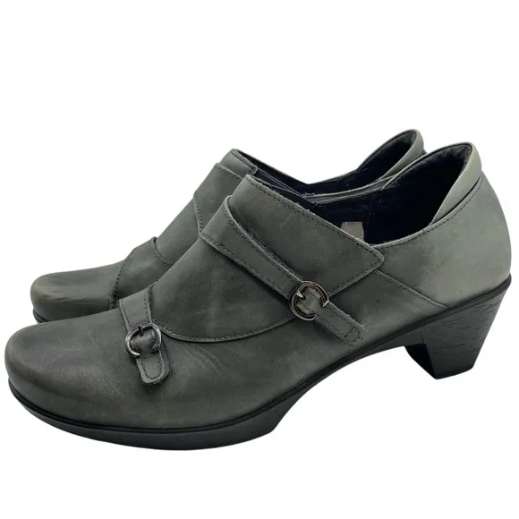Naot Womens Shoes Present Slip On Heel 10 Green Leather Comfort Casual Colorful