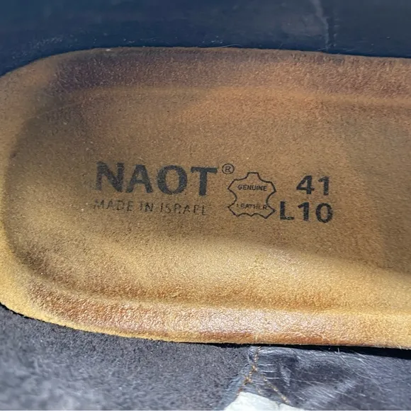 Naot Womens Shoes Present Slip On Heel 10 Green Leather Comfort Casual Colorful