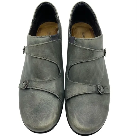 Naot Womens Shoes Present Slip On Heel 10 Green Leather Comfort Casual Colorful