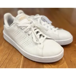 NEW Adidas Cloudfoam Running HWI 28Y001 Sneaker Shoes Size 9.5 White &amp; Gold