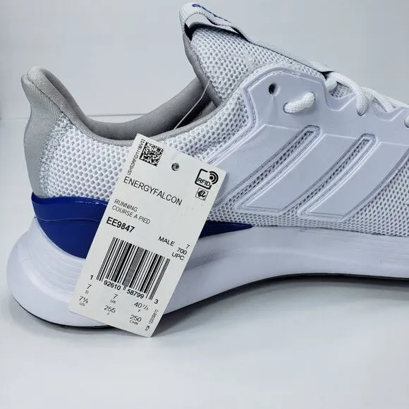 New Adidas Men's Energy Falcon Running Shoes, Size 7.5, Blue/White