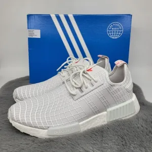 New Adidas NMD_R1 Cloud White Solar Red Men's Running Shoes Size 10.5