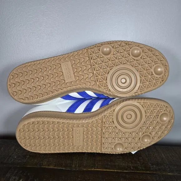 NEW Adidas Samba OG Mens Size 8.5 Low Top Shoes Sneakers White Blue JH5632