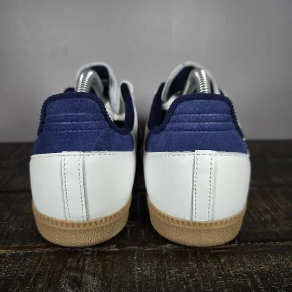 NEW Adidas Samba OG Mens Size 8.5 Low Top Shoes Sneakers White Blue JH5632