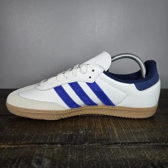 NEW Adidas Samba OG Mens Size 8.5 Low Top Shoes Sneakers White Blue JH5632