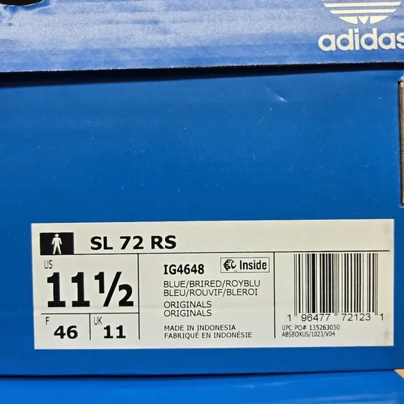 New adidas SL72 RS Blue Bright Red Men's Shoes Size 11.5