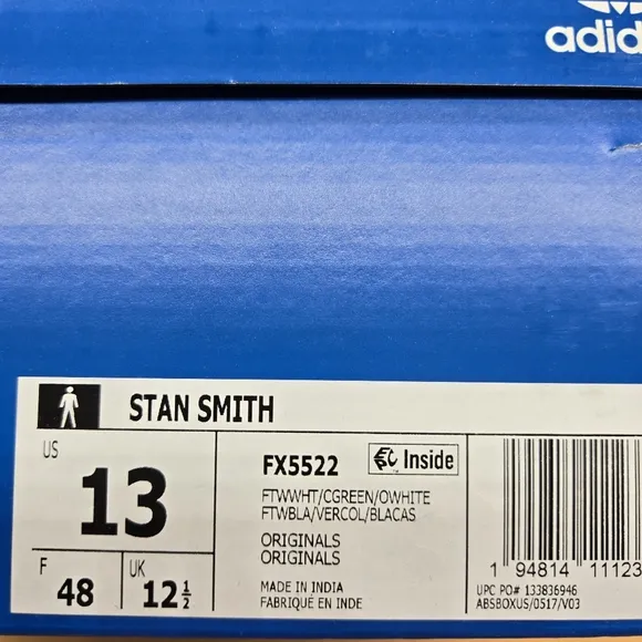 New adidas Stan Smith Primegreen Collegiate Green Men's Shoes Size 13
