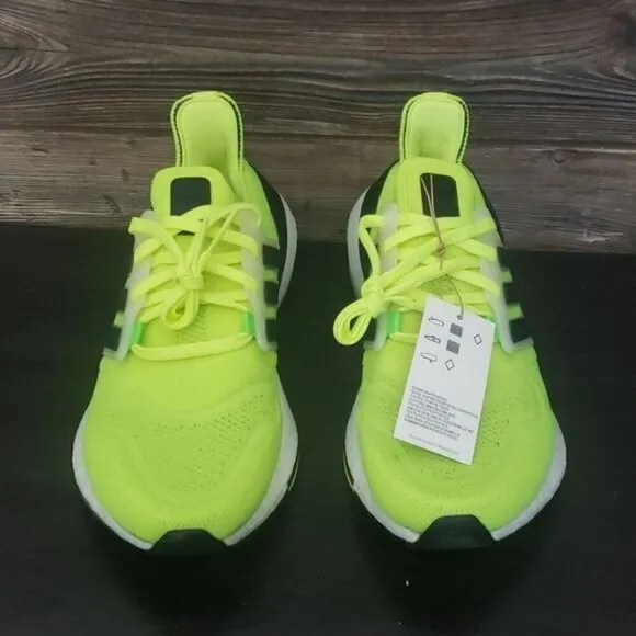 New Adidas Ultraboost Mens Neon Yellow Running Sneakers Athletic Workout Gym