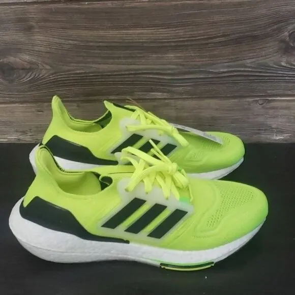 New Adidas Ultraboost Mens Neon Yellow Running Sneakers Athletic Workout Gym
