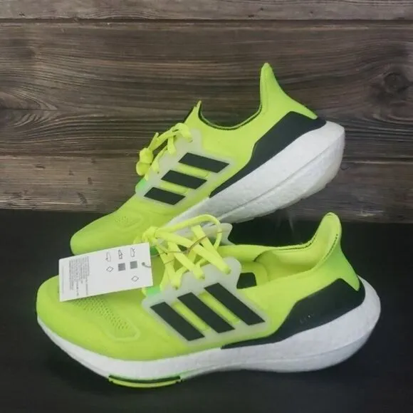 New Adidas Ultraboost Mens Neon Yellow Running Sneakers Athletic Workout Gym