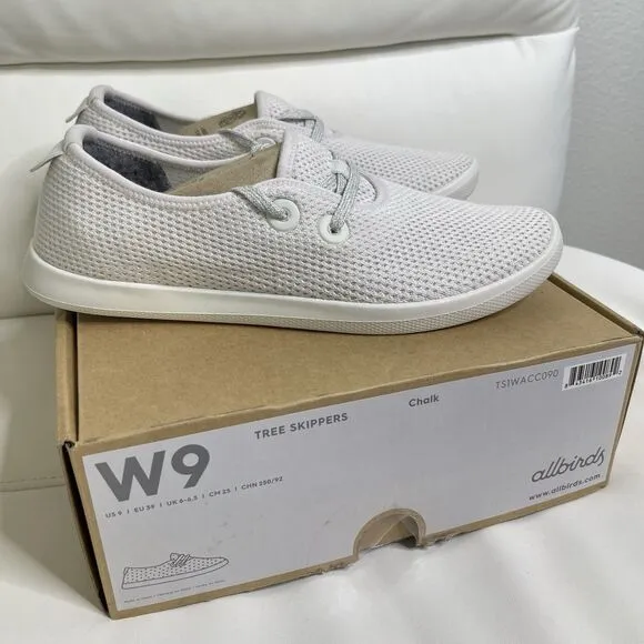 NEW Allbirds Tree Skippers Shoes Sz 9 Chalk White Casual Sneakers Mesh Walking