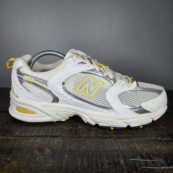 New Balance 530 Mens Size 9 D Running Shoes MR530SY White Yellow Womens 10.5