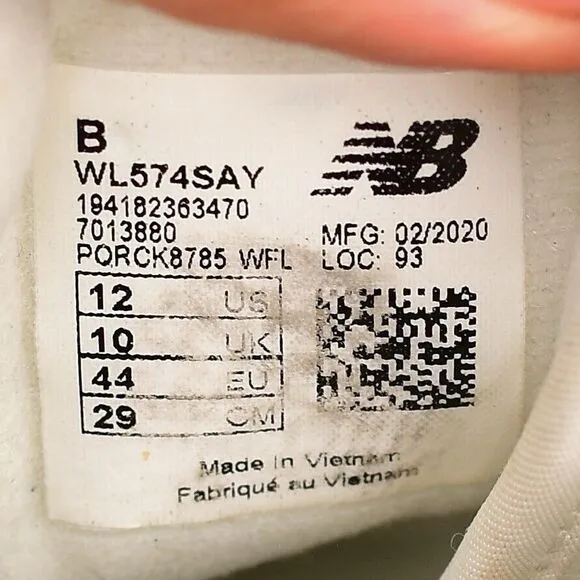New Balance 574 Women’s Size 12 Running Shoes Lavender Off White Gum Pink