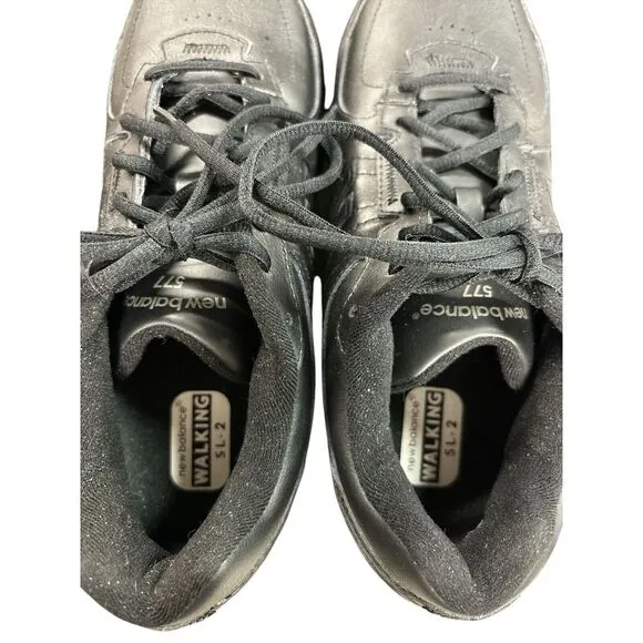New Balance‎ 577 DSL-2 Abzorb Walking Black Leather Shoes MW577BK Size 9.5