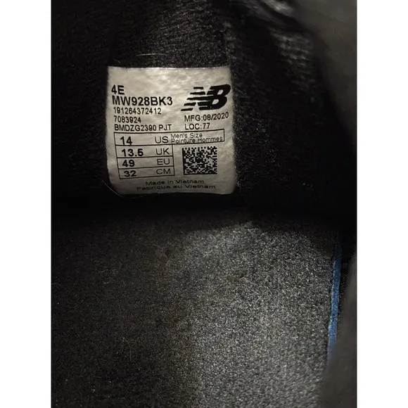 New Balance 928v3 Men's Size 14 Black Leather Walking Shoes MW928BK3