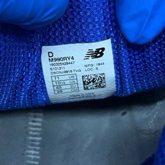 New Balance 990 Royal Leather Shoes Men's Made in USA M990RY4 Mens Size 11 D