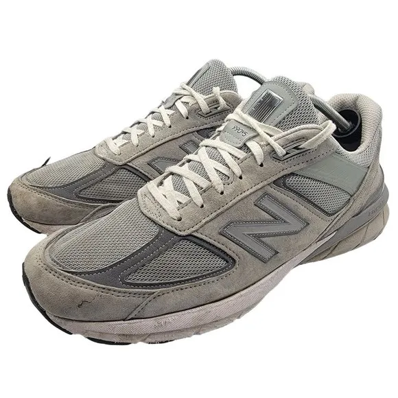 New Balance 990v5 Made In USA Grey Mens Size 14 Running Shoes - M990GL5