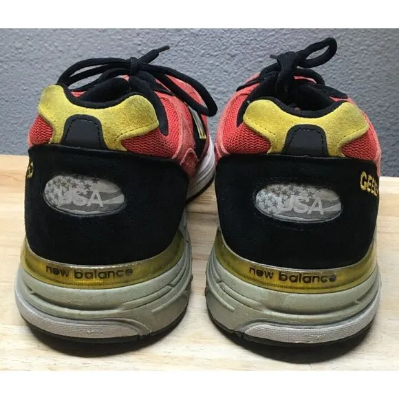 New Balance 993 USA Running Sneakers Shoes Size 12.5 1/2 2E Red Black OLD GEEZER