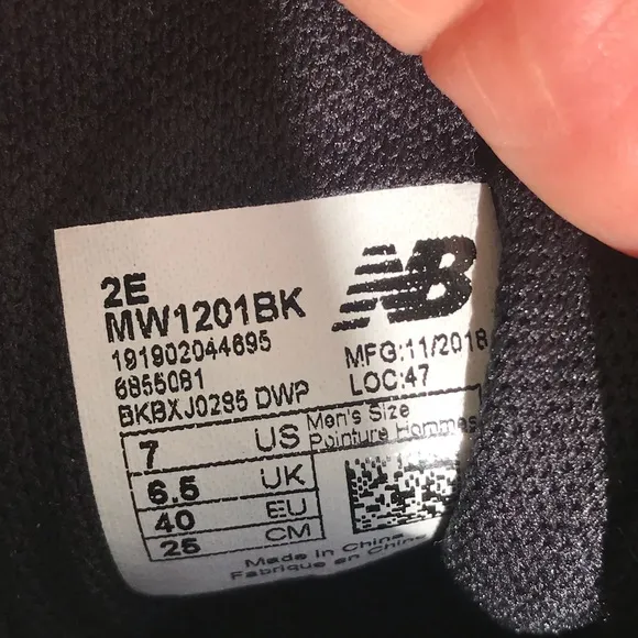 New Balance Black Walking Shoes 2E 1201 Wide US 7
