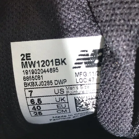 New Balance Black Walking Shoes 2E 1201 Wide US 7