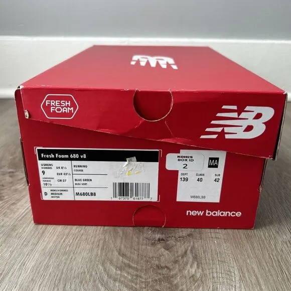 New Balance Fresh Foam 680v8 Mens 9 Womens 10.5 Running Shoes Blue Sneakers