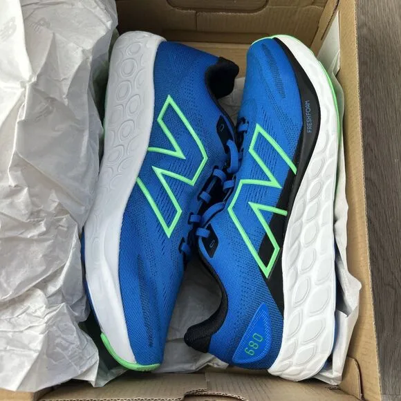 New Balance Fresh Foam 680v8 Mens 9 Womens 10.5 Running Shoes Blue Sneakers