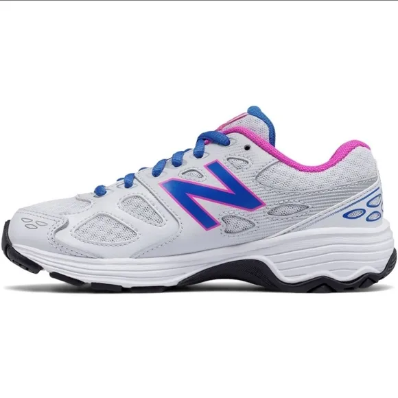 New Balance girl 680 V3 Running Shoes KR680FBY size 6 color white blue pink