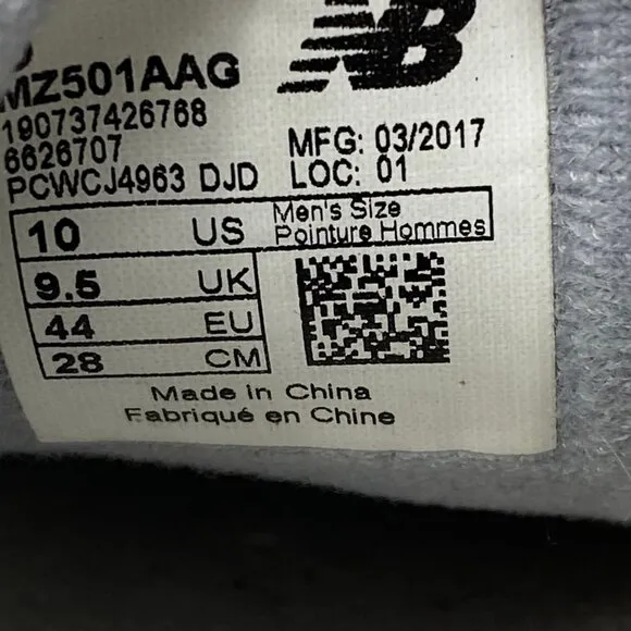 New Balance Gray Blue Lace Up Athletic Sneakers | Size 10