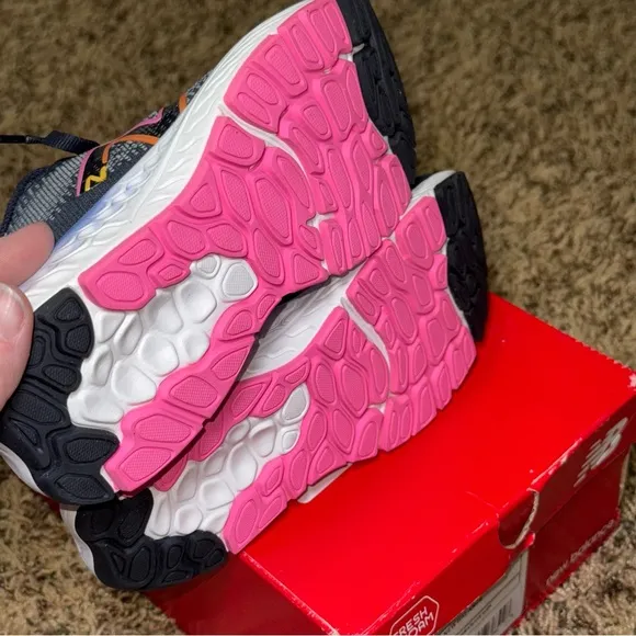 New Balance Kids Fresh Foam 880 Running Shoes Blue Pink PP880M12 Size 13.5 New