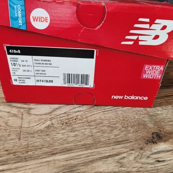 New Balance Men's 410 v8 Trail Running Shoes Size 10.5 Extra Wide Red/Gray/Black