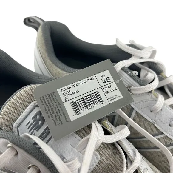 New Balance Men's Fresh Foam Contend Golf Shoes - WHITE size 14 4E