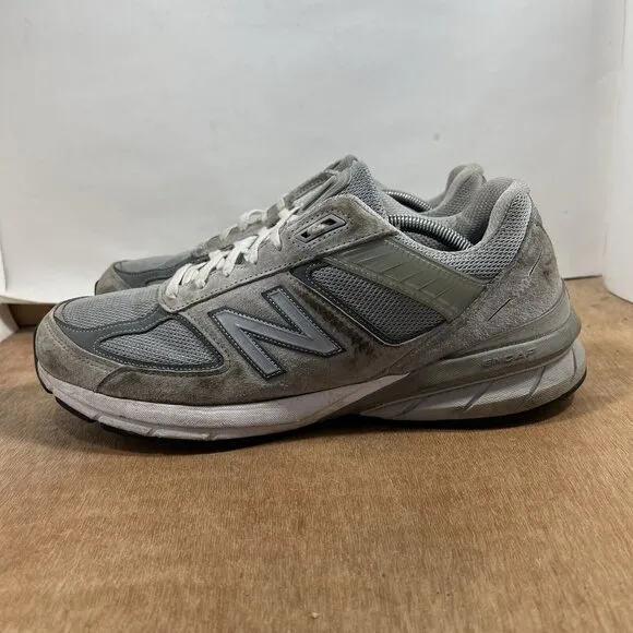 New Balance Mens M990GL5 990V5 Running Shoes Grey Suede Castlerock Size 13 D