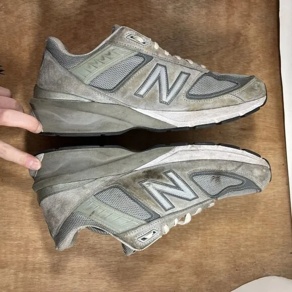 New Balance Mens M990GL5 990V5 Running Shoes Grey Suede Castlerock Size 13 D