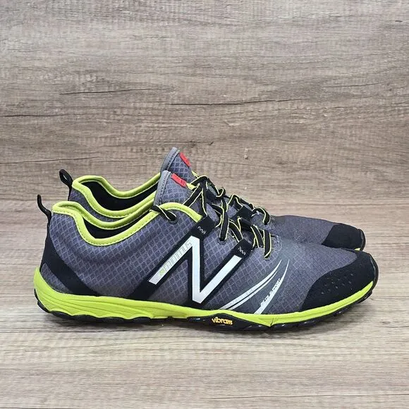 New Balance Minimus Men's Size 10 D Gray Lime Green Running Shoes (MT20SL2)