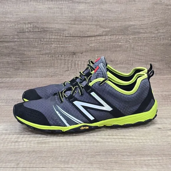 New Balance Minimus Men's Size 10 D Gray Lime Green Running Shoes (MT20SL2)