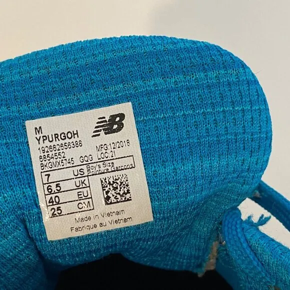 New Balance Urge Fuelcore Running Sneakers Shoes Boys Size 7 Blue YPURGOH