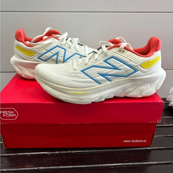 New Balance Women's White and Blue Running Shoes