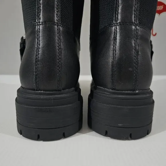 NEW Blondo Garnet Moto Ankle Boot Waterproof Biker Lug Sole Black Leather 9.5